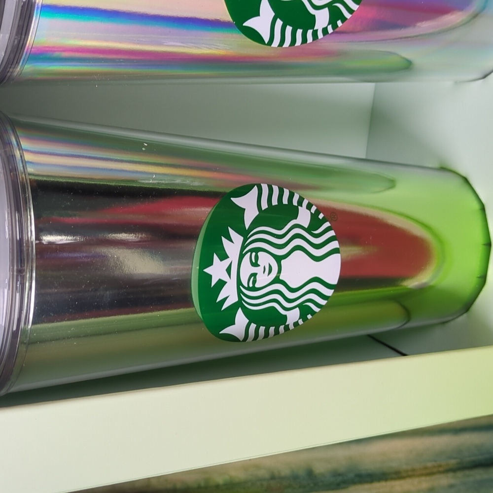 Starbucks 24 oz Tumbler Set & 6 Iced Coffee K-Cup Pods In Green Tones - Picture 4 of 7